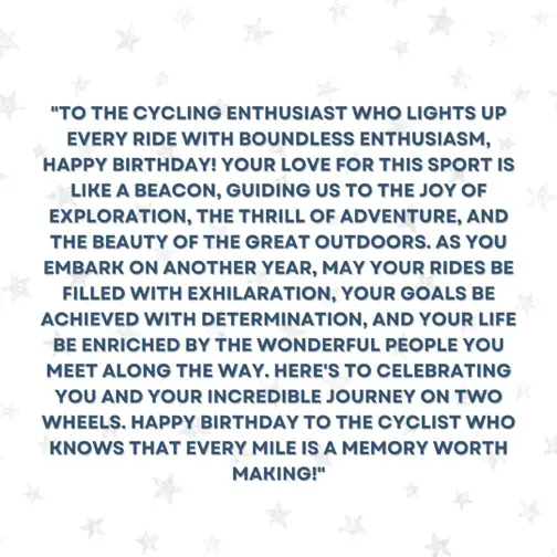 Birthday Wishes for a Cyclist Friend